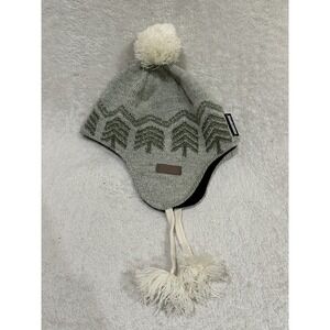 Outdoor Research OR Beanie Hat Wool Blend Lightweight Ski Cap Green Tree Pom Pom